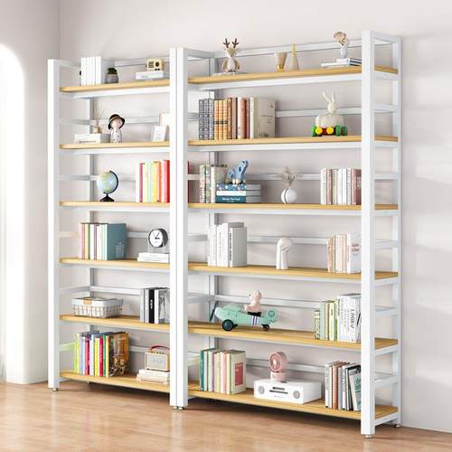 88888书架物储物架简客厅落地钢木多层货架儿约童收纳柜铁书艺多