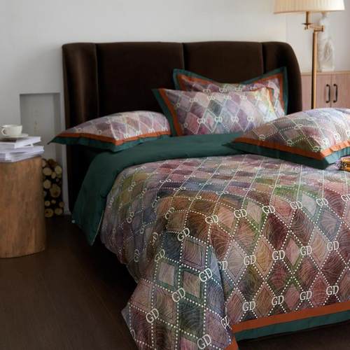 A4美式复风120S支匹马棉四F6669M件9套纯棉欧式纹样被套床古单床