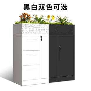 钢制矮柜皮柜资料办公厂室隔柜户外花槽柜JLK 005落断地抽屉柜家