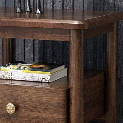 式黑式胡桃木床头柜现代约多功能GRD简收纳床意边柜家具意轻奢卧