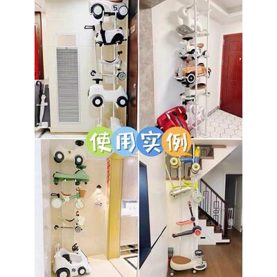 门后免打OGN孔童车置厅物架客多层纳滑板自行车宝宝壁挂式儿收架
