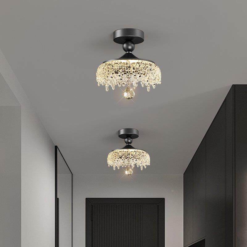 轻奢水滴餐台厅吊璃灯餐厅灯三头长盘吧玻吊883灯卧室吊中古风灯