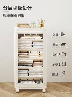 教XUI夹儿童室书本收纳架家用书房缝落地动置物架桌边可移书架