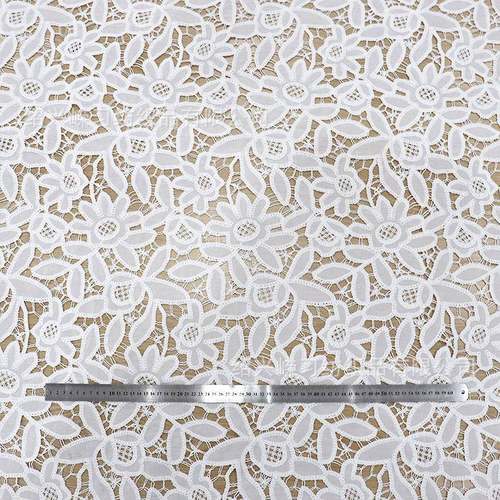 面粗棉线精梳棉布满幅小花丝拼贴RX7051蕾蕾丝镂绳绣复古法式绣空