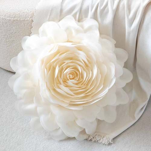 跨境牡丹bf-4-8花花抱枕套欧根纱抱枕家居朵卧装饰沙室发枕头靠枕