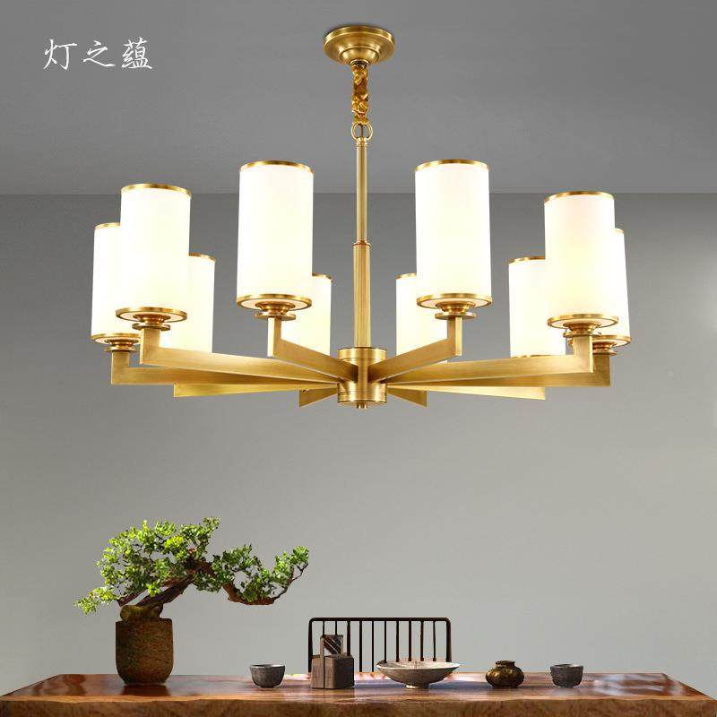 新中式709吊灯客厅国灯全吊卧室中风简约现铜代灯灯餐厅大气大厅