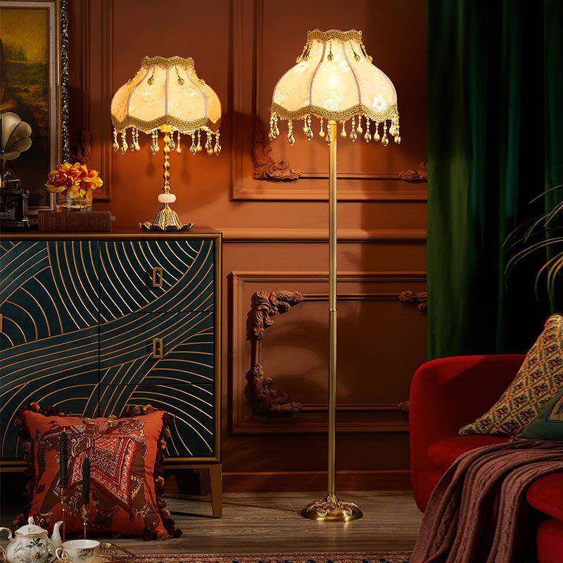 法式别全铜台灯T197卧室床头美式华欧田园墅复古客厅书式房奢调光