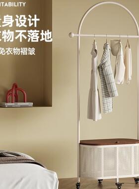 法式网红奶油移动衣帽架衣家用轻奢卧架落地衣收室纳RIL挂架衣服
