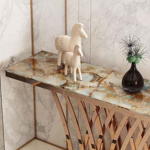 简ZXG-528锈钢玄关桌时尚轻奢不架隔断桌现代约玄关走廊过道置物