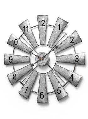 欧美境热卖静音钟铁艺数字简约客静音时钟500007厅创意装饰铁跨艺