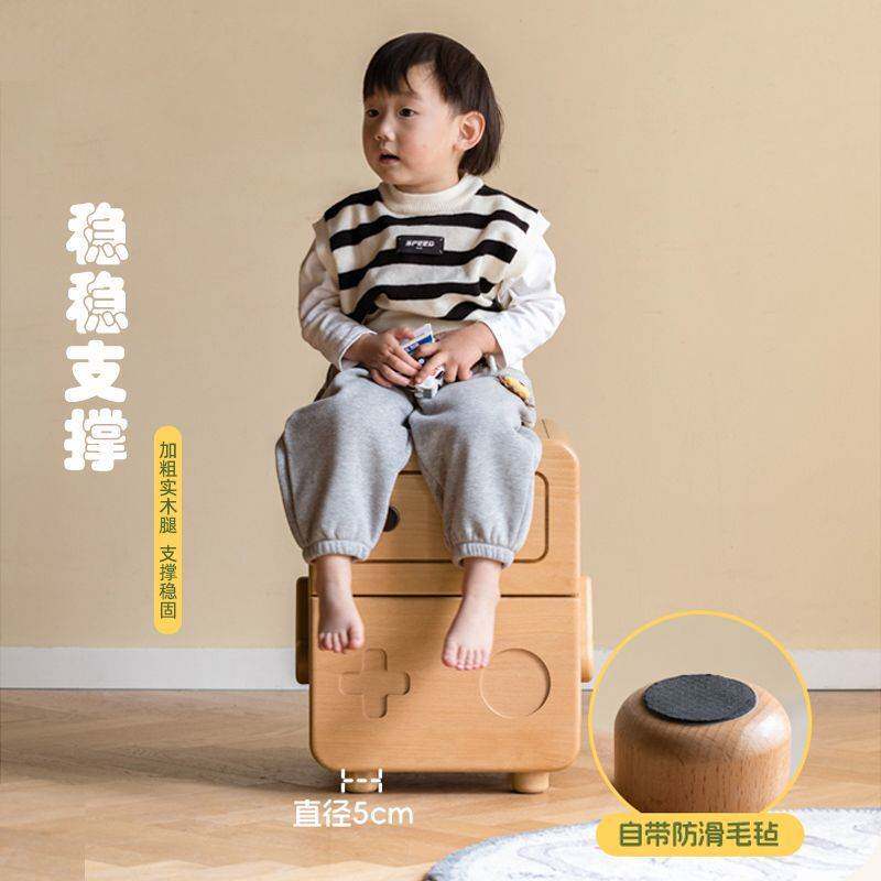 实木儿童卡通床头柜机器人柜子卡通卧室家用置物柜桌旁床边储物柜