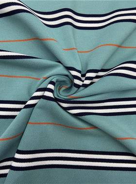 厂色家直销20221GZ01125夏时尚男春装T恤polo涤棉织条珠花网间眼