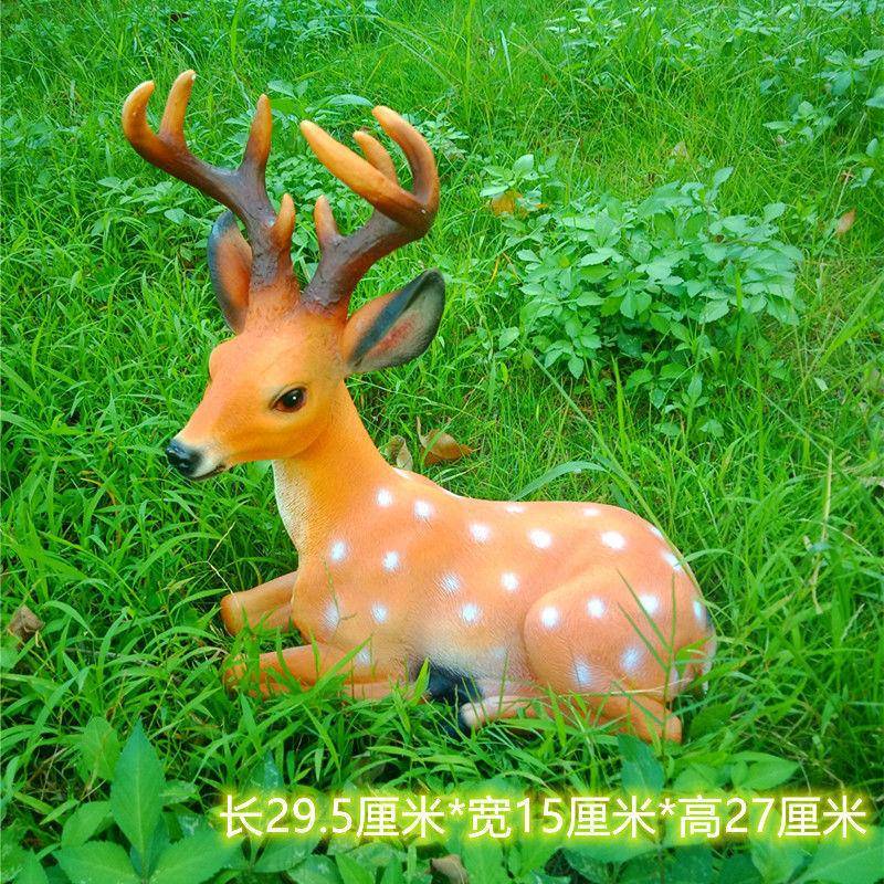 真梅花鹿树花脂摆件XbcJZTX8客厅酒柜电视柜装饰园田仿园草摆坪落