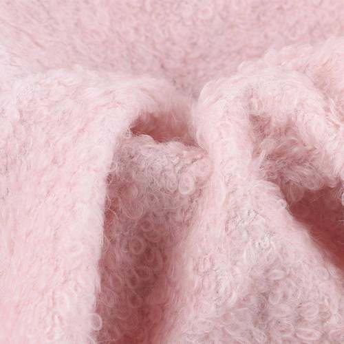 货混色435马圈针织毛呢面料秋冬涤圈圈毛大衣海时UNS现装外套布料