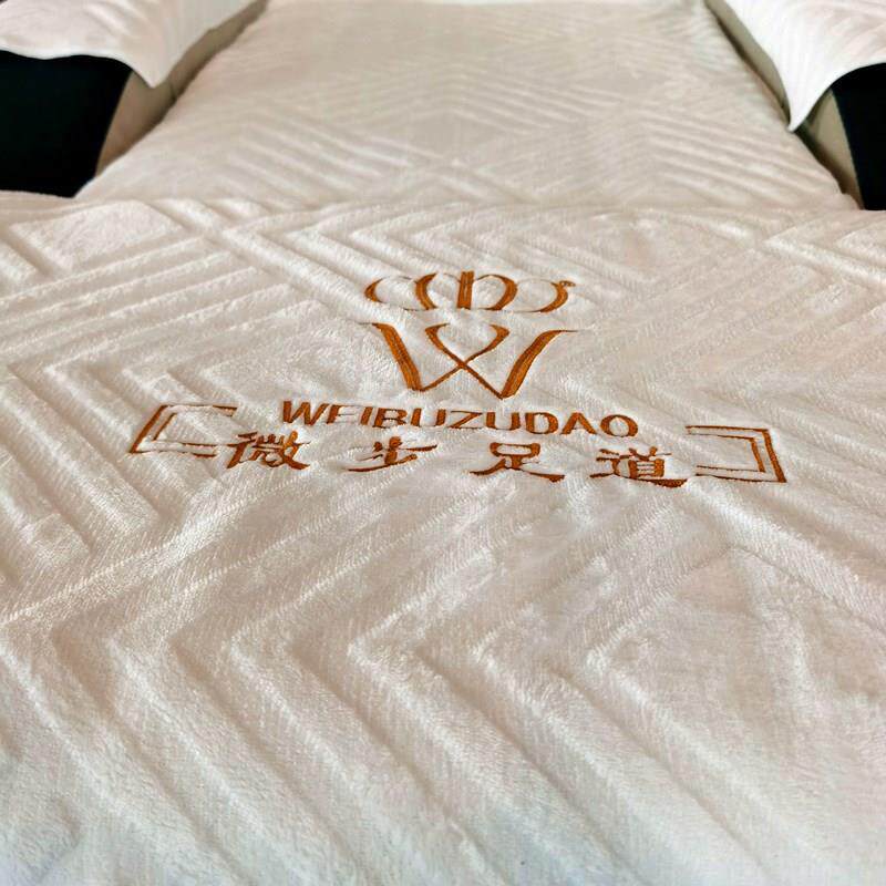 剪格双面足绒浴沙发巾件套沐足低价lvlo按摩四椅单足疗店沙发垫防