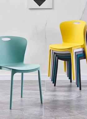 塑料椅VTU子商用餐饮店子背椅成人结实椅一体型加厚家成靠用椅户