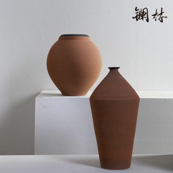 新中式侘寂风陶瓷花瓶摆件客厅插干花复古粗陶罐艺术家居创意装饰,家居饰品,花瓶,淘宝优惠券,粉丝福利购,淘宝优惠卷