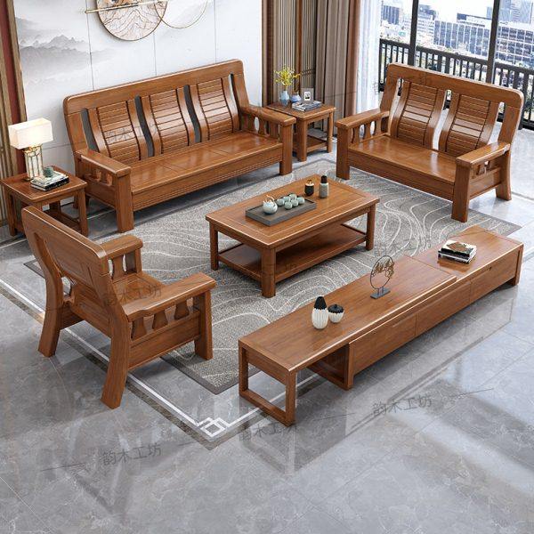 中式全实木沙发组合客厅三人位简约冬夏两用经济型办公家具小户型,住宅家具,实木沙发,淘宝优惠券,粉丝福利购,淘宝优惠卷