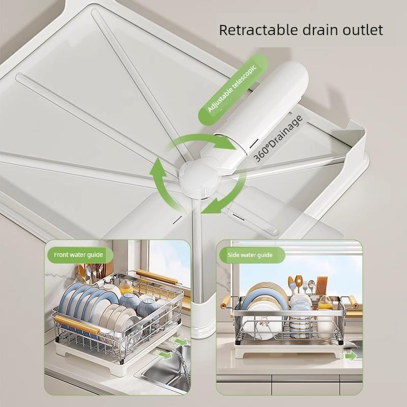 不锈钢盘子排空架厨房存储架台面排空篮碗架菜和筷子存储架