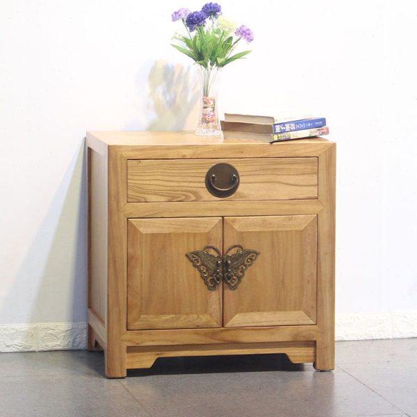 新中式实木床头柜客厅边几小柜靠墙收纳柜简约现代榆木卧室床边柜,住宅家具,床头柜,淘宝优惠券,粉丝福利购,淘宝优惠卷