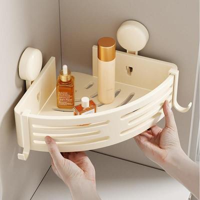 化妆室浴室三角置物架吸盘免打孔壁挂厕所洗手间洗漱台墙上收纳层