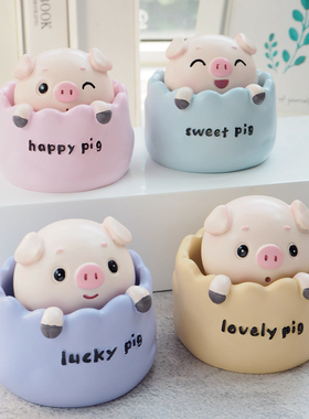 猪猪汽车摆件摇头公仔p中控台可爱小猪办公桌面车载车内装饰品礼