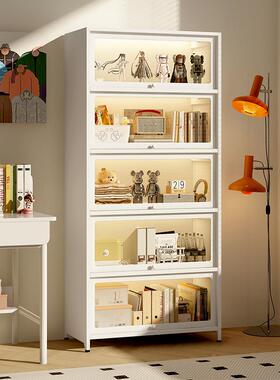 家防用带玻璃门AVB书柜尘书架皮柜玻璃展示铁柜落柜子收纳柜储地