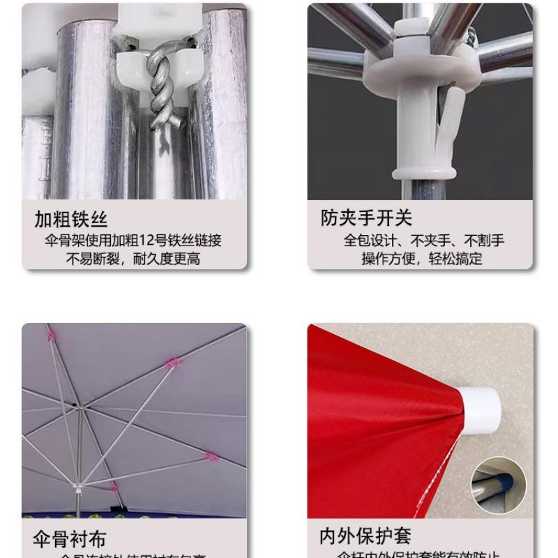 遮阳伞户外摆摊伞商铺四坡方形大太阳长伞门面加653厚斜庭院斜伞