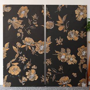 法式中古风黑色花砖600x1200商业空间浴室卫生间厨房墙砖地砖瓷砖