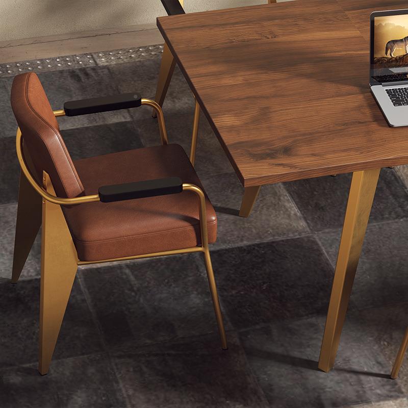 式LOFT简约现代实木会议桌椅铁形928艺长方美办公桌电桌椅凳子组