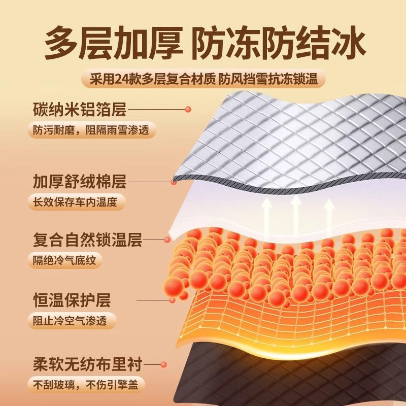 车车汽衣车罩冬天QTR加前风玻璃防霜防厚雪防冻罩全车窗通挡用遮
