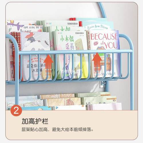 墙面架儿童绘本收纳架门挂墙铁艺家后墙上书壁挂用宝宝置物架NDZ