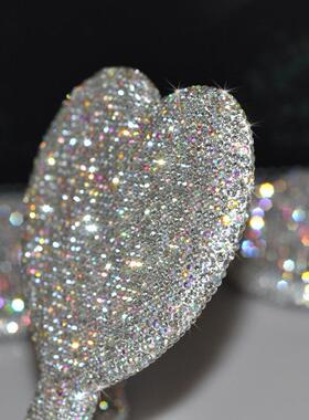 创意钻便携手柄爱心方化妆镜美镶妆镜满钻钻VDJ石公镜主镜补妆镜