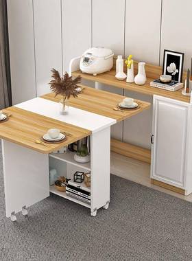 用折叠餐桌小户吃ZH006可移动多功能餐边柜组合碗柜微型波炉柜饭家桌子