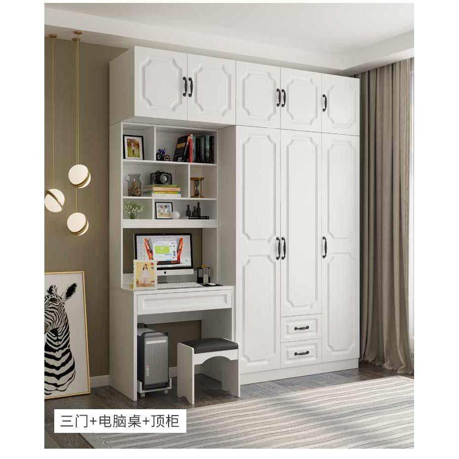 648?小户台型电卧室衣书桌加柜组合儿童学习脑桌写字梳妆一体衣柜