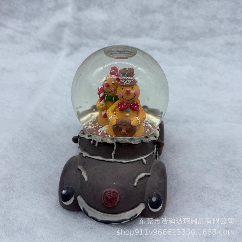 1圣迷你水晶球铺装店饰品场景布姜饼人节日装扮置道具诞配件