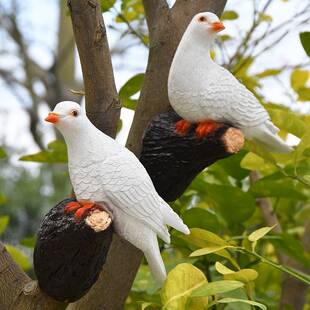 小区园林景观雕塑户外庭院花园装饰摆件树脂仿真鸽子挂件树上挂饰
