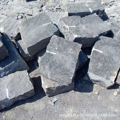 青灰色青石块石毛垒石园林景观墙砌条石挡土墙墙护QIN坡浆砌片石