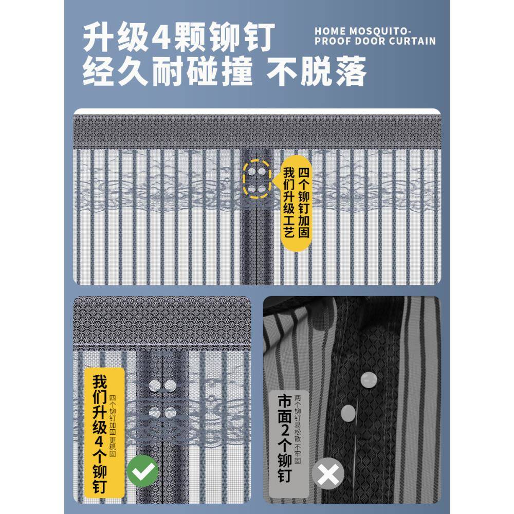 205新款防ltao9202蚊门帘吸档纱门磁自粘沙门家用夏高季全磁条纱2
