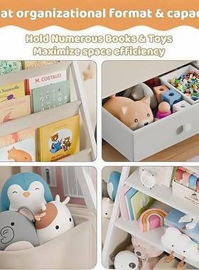 架落置物书架儿童书柜子家地宝宝52519绘本铁艺客厅多层玩具收纳储用物