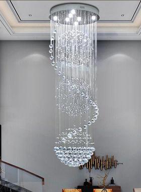 厂K9水晶圆球空吊线家楼店梯间长吊灯复式GR-MX210挑客厅灯酒大堂