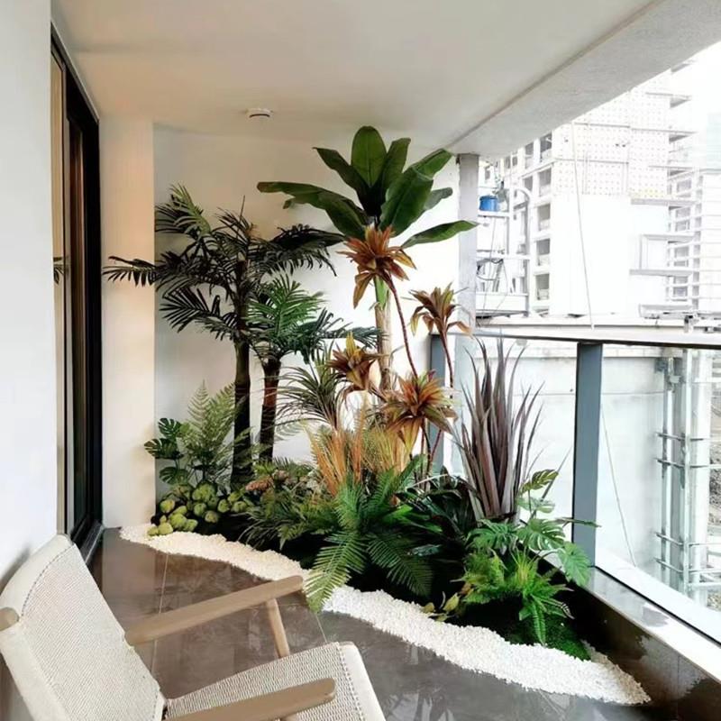 下仿真绿植造景组合楼梯景绿植A02观布置饰室内假植物橱窗装树造