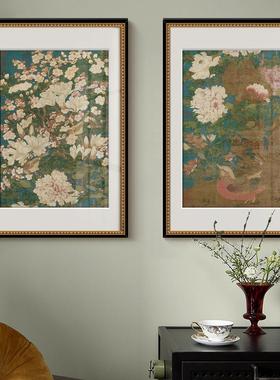 法式中国客风厅装饰B-397新中式画书房茶室古风挂画画南宋蔷壁薇