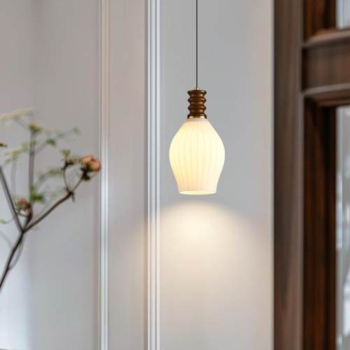 中337古风餐灯玻璃吊灯古法式复餐桌吧台灯美式简约实木头床厅小