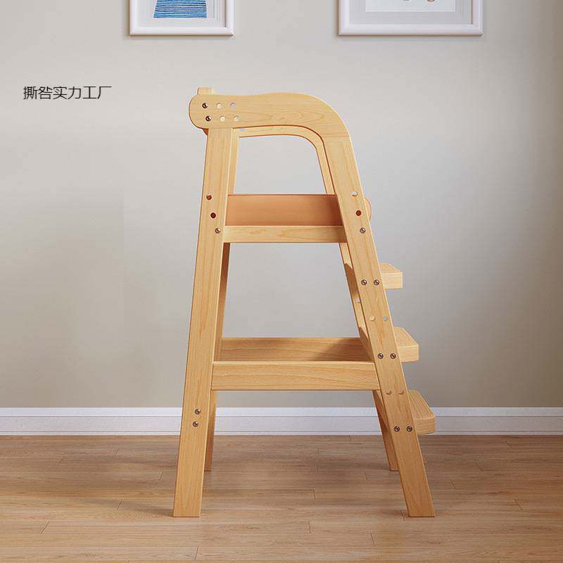实木儿童餐椅宝宝家用吃饭椅加宽加大高脚椅家用学习多功能成长椅
