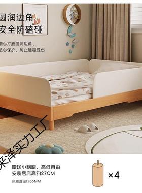 (senm蒙童地台床榻米榉男无品牌/木落地式女孩氏i榻dor)实木儿床