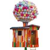 飞屋环游记网红打卡气球小屋景区落地美陈装 饰摆件庭院源头