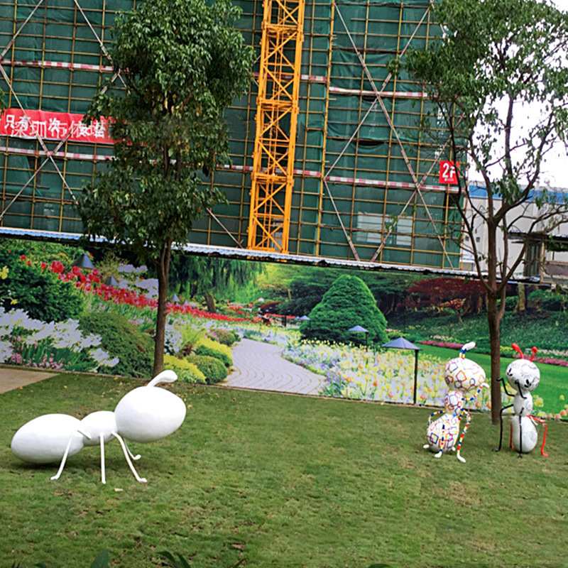 直销大型户外玻璃钢彩绘蚂蚁雕塑创意景观摆件仿真昆虫树脂模型