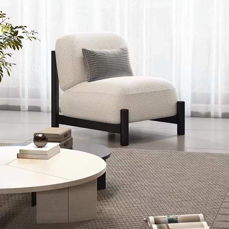 现代简约单人休闲小户型阳台客厅家用民宿洽谈接待铁艺沙发椅