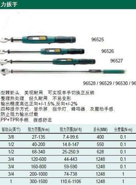 【含税】世达工具 电子扭力扳手 96525 96526 96527 96528至96531
